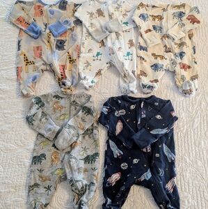 Set of 5 Wonder Nation newborn baby boy sleepers